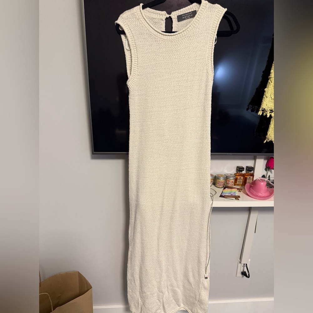 KNIT Cream Sleeveless Dress MAXI